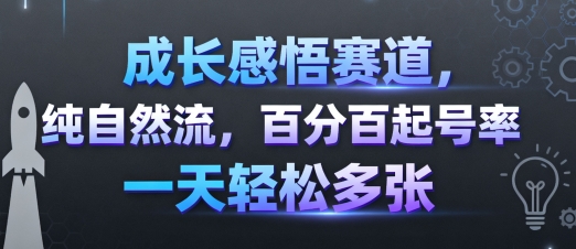 成长感悟赛道，纯自然流，百分百起号率 一天轻松多张-米壳知道—知识分享平台
