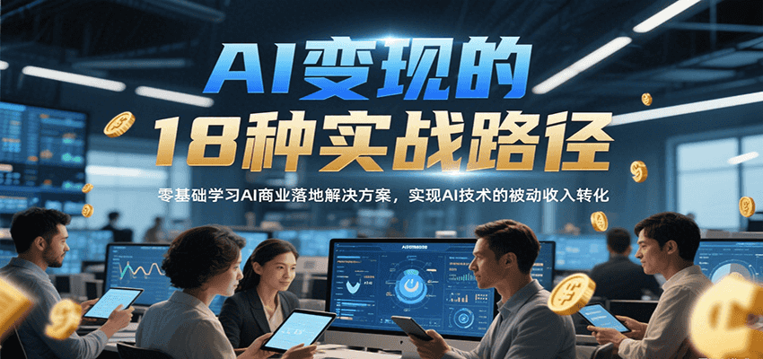 AI变现的18种实战路径，零基础学习AI商业落地解决方案，实现AI技术的被动收入转化-米壳知道—知识分享平台