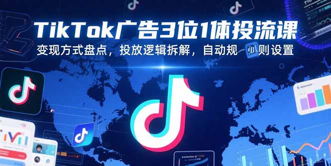 TikTok广告3位1体投流课，变现方式盘点，投放逻辑拆解，自动规则设置-米壳知道—知识分享平台