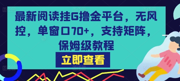 最新阅读挂G撸金平台，无风控，单窗口70+，支持矩阵，保姆级教程【揭秘】-米壳知道—知识分享平台