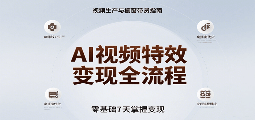 AI视频特效变现全流程，零基础7天掌握视频生产到橱窗带货变现-米壳知道—知识分享平台