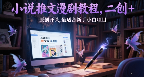 小说推文漫剧教程，二创+原创开头，最适合新手小白项目-米壳知道—知识分享平台