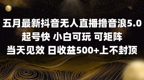 2025五月最新无人直播撸音浪单日产出5张+实操教程【揭秘】-米壳知道—知识分享平台