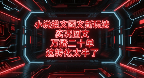 小说推文图文新玩法，实况图文，万播二十单，这转化太牛了！-米壳知道—知识分享平台