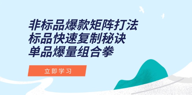 非标品爆款矩阵打法，标品快速复制秘诀，单品爆量组合拳-米壳知道—知识分享平台
