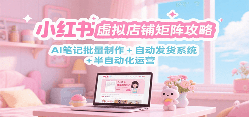 小红书虚拟店铺矩阵攻略：AI笔记批量制作 + 自动发货系统 + 半自动化运营-米壳知道—知识分享平台