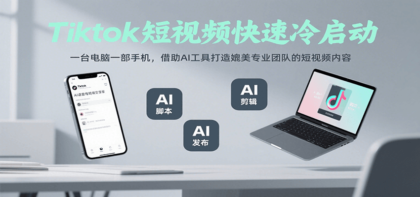Tiktok短视频快速冷启动，一台电脑一部手机，借助AI工具打造媲美专业团队的短视频内容-米壳知道—知识分享平台