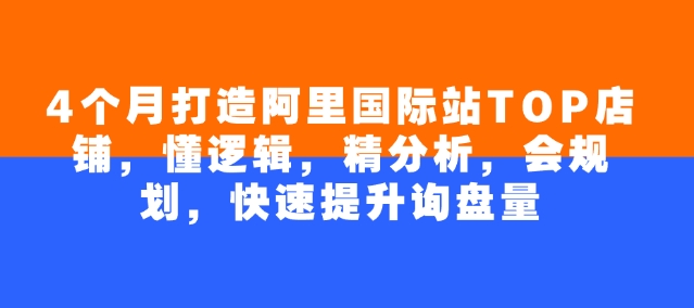 4个月打造阿里国际站TOP店铺，懂逻辑，精分析，会规划，快速提升询盘量-米壳知道—知识分享平台