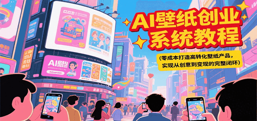AI壁纸创业系统教程，零成本打造高转化壁纸产品，实现从创意到变现的完整闭环-米壳知道—知识分享平台