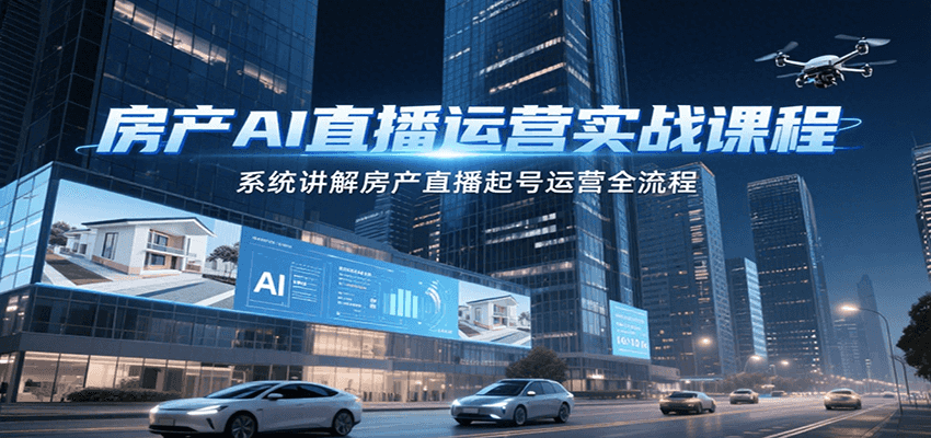 房产AI直播运营实战课程，系统讲解房产直播起号运营全流程-米壳知道—知识分享平台