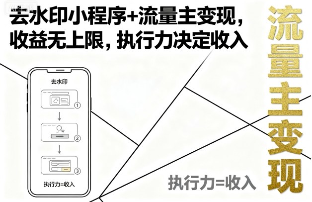 去水印小程序+流量主变现，收益无上限，执行力决定收入-米壳知道—知识分享平台