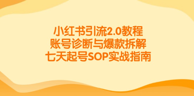 小红书引流2.0教程，账号诊断与爆款拆解，七天起号SOP实战指南-米壳知道—知识分享平台