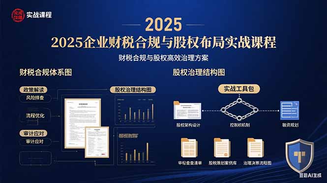 2025企业财税合规与股权布局的实战课程：财税合规与股权高效治理方案-米壳知道—知识分享平台