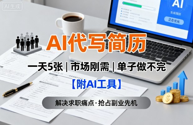 AI代写简历，一天5张，今年找工作难，市场刚需，单子做不完【附AI工具】-米壳知道—知识分享平台