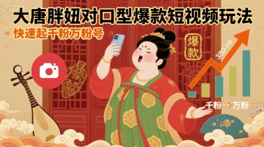 大唐胖妞对口型爆款短视频玩法，快速起千粉万粉号-米壳知道—知识分享平台