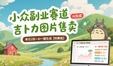 小众副业赛道 吉卜力图片售卖 单日2张+ AI一键生成【附教程】-米壳知道—知识分享平台
