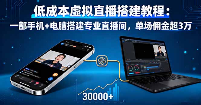 低成本虚拟直播搭建教程：一部手机+电脑搭建专业直播间，单场佣金超3万-米壳知道—知识分享平台