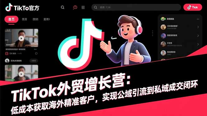 TikTok外贸增长营：低成本获取海外精准客户，实现公域引流到私域成交闭环-米壳知道—知识分享平台