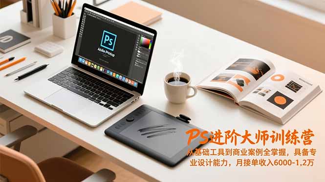 PS进阶大师训练营,从基础工具到商业案例全掌握,具备专业设计能力,月接单收入6000-1.2万-米壳知道—知识分享平台