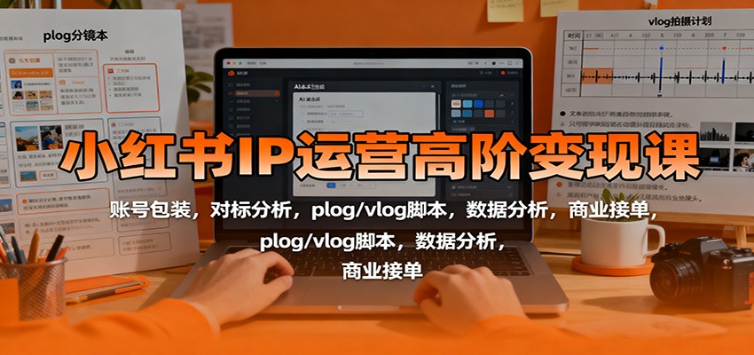 小红书IP运营高阶变现课:账号包装,对标分析,plog/vlog脚本,数据分析,商业接单-米壳知道—知识分享平台
