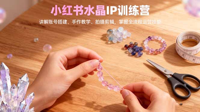小红书水晶IP训练营,讲解账号搭建、手作教学、拍摄剪辑,全流程运营技能-米壳知道—知识分享平台