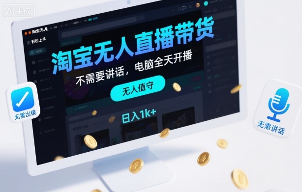 淘宝无人直播带货，不需要出镜，不需要讲话，电脑全天开播，轻松上手，日入1k+【揭秘】-米壳知道—知识分享平台