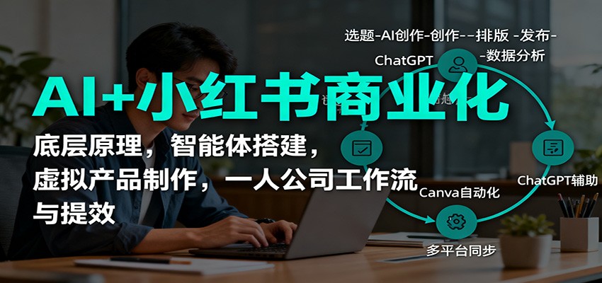 AI+小红书商业化,底层原理,智能体搭建,虚拟产品制作,一人公司工作流与提效-米壳知道—知识分享平台