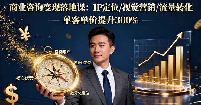 商业咨询变现落地课：IP定位/视觉营销/流量转化，单客单价提升300%-米壳知道—知识分享平台