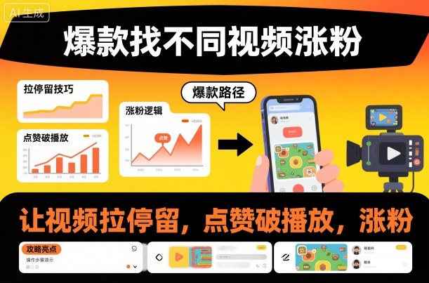 爆款找不同视频涨粉，让视频拉停留，实现点赞，破播放，涨粉-米壳知道—知识分享平台