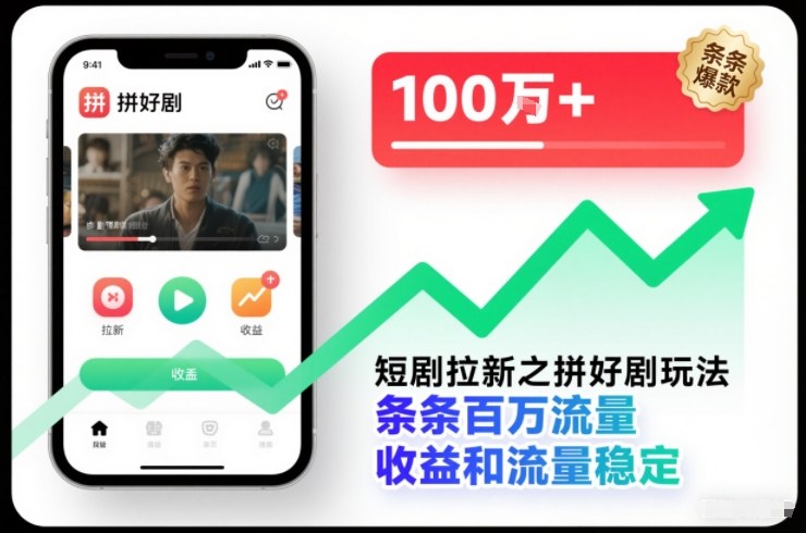 短剧拉新之拼好剧玩法，条条百万流量，收益和流量稳定-米壳知道—知识分享平台