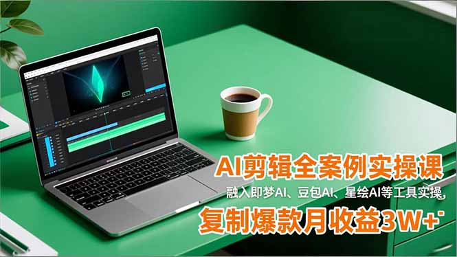 AI剪辑全案例实操课,融入即梦AI、豆包AI、星绘AI等工具实操,复制爆款月收益3W+-米壳知道—知识分享平台