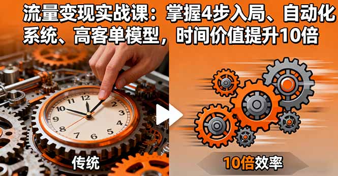 流量变现实战课：掌握4步入局、自动化系统、高客单模型，时间价值提升10倍-米壳知道—知识分享平台