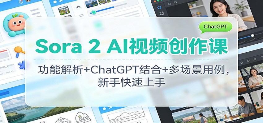 Sora 2 AI视频创作课:功能解析+ChatGPT结合+多场景用例,新手快速上手-米壳知道—知识分享平台