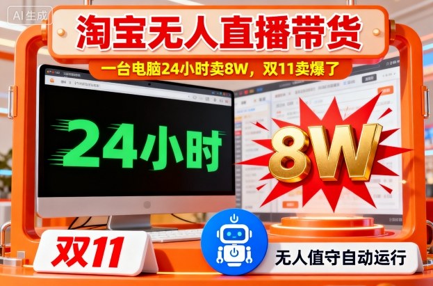 淘宝无人直播带货，一台电脑214小时卖8W，双11卖爆了【揭秘】-米壳知道—知识分享平台