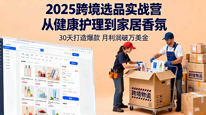 2025跨境选品实战营：从健康护理到家居香氛，30天打造爆款,月利润破万美金-米壳知道—知识分享平台