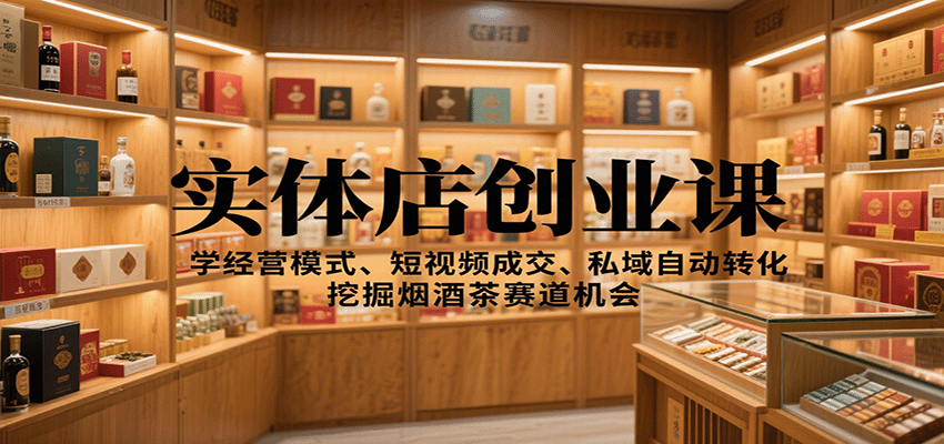 实体店创业课：学经营模式、短视频成交、私域自动转化，挖掘烟酒茶赛道机会-米壳知道—知识分享平台