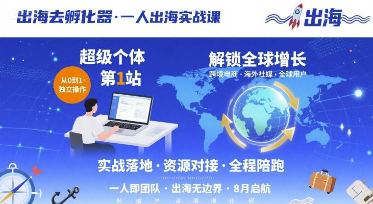 出海去孵化器，一人出海实战课，​超级个体第1站，解锁全球增长-米壳知道—知识分享平台