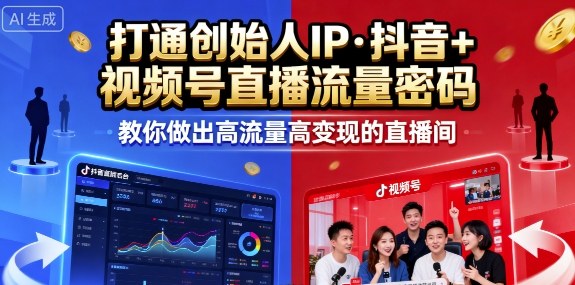 25年直播9-10两期线下课，打通创始人IP，抖音+视频号直播流量密码，教你做出高流量高变现的直播间-米壳知道—知识分享平台