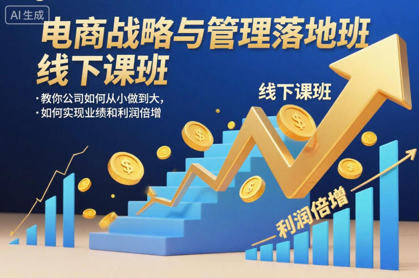 电商战略与管理落地班线下课，教你公司如何从小做到大，如何实现业绩和利润倍增【录音】-米壳知道—知识分享平台