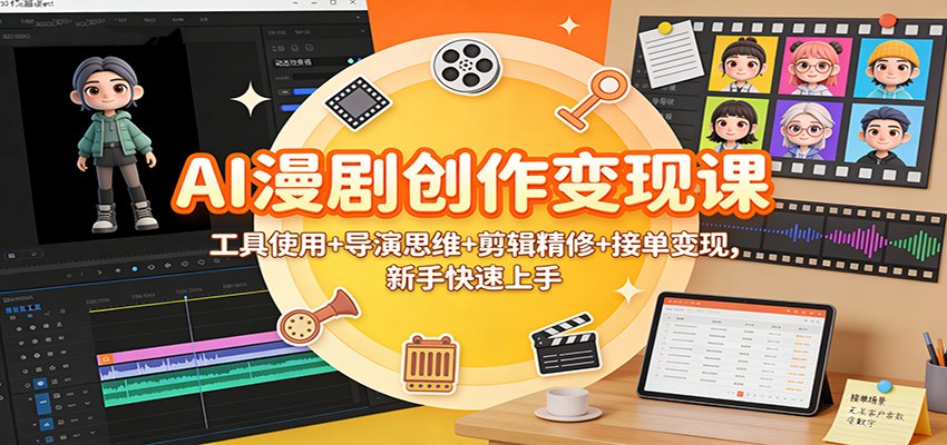 AI漫剧创作变现课:工具使用+导演思维+剪辑精修+接单变现,新手快速上手-米壳知道—知识分享平台