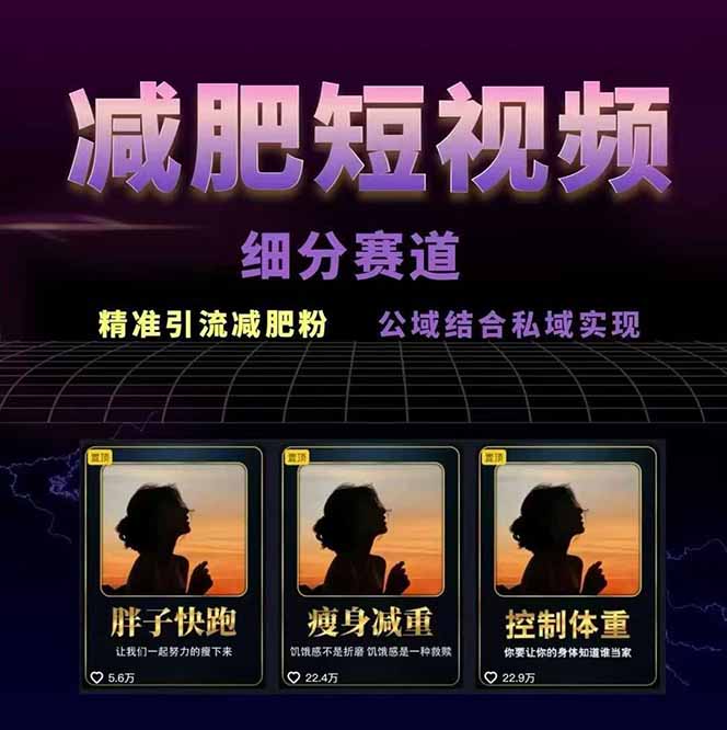 图片[1]-减肥短视频赛道运营课：素材准备-视频制作-引流变现全流程 (附素材-米壳知道—知识分享平台