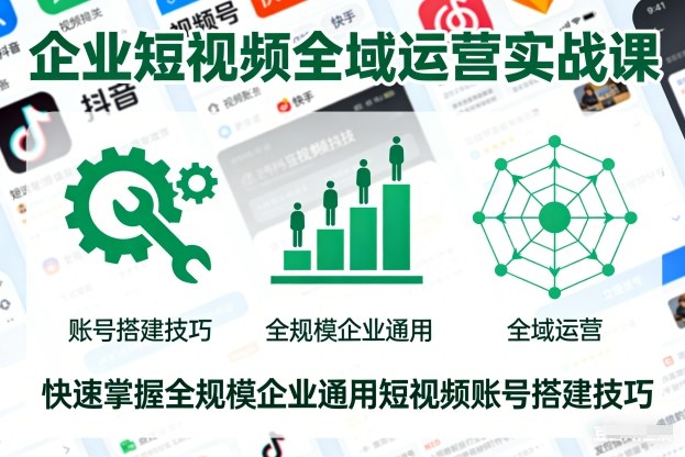 企业短视频全域运营实战课，快速掌握全规模企业通用短视频账号搭建技巧-米壳知道—知识分享平台
