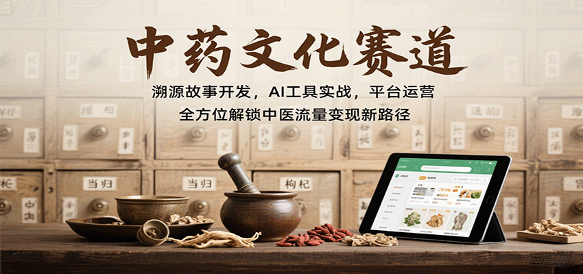 图片[1]-中药文化赛道：溯源故事开发，AI工具实战，平台运营，全方位解锁中医流量变现新路径-米壳知道—知识分享平台