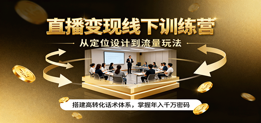 直播变现线下训练营，从定位设计到流量玩法，搭建高转化话术体系，掌握年入千万密码-米壳知道—知识分享平台