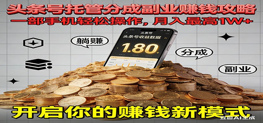 全程托管今日头条,一部手机就可以开干,最高躺赚1W+-米壳知道—知识分享平台