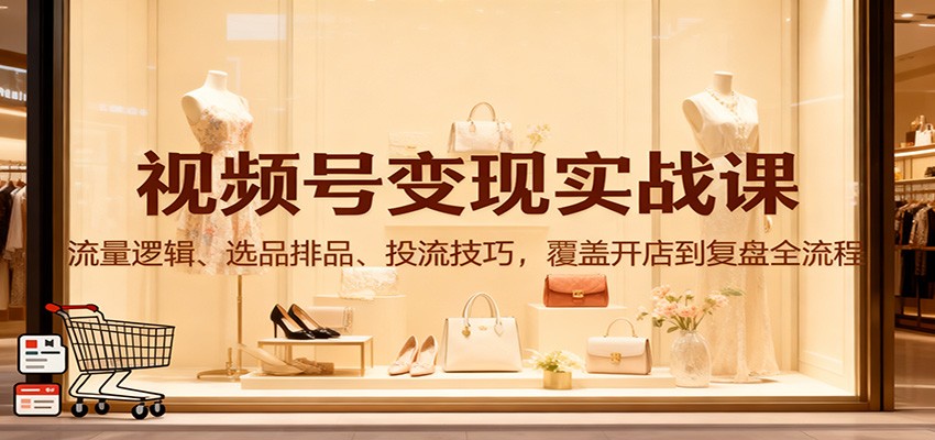 视频号变现实战课：流量逻辑、选品排品、投流技巧，覆盖开店到复盘全流程-米壳知道—知识分享平台