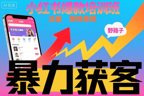 小红书爆款培训班，小红书获客野路子流量打法，暴力持续获客-米壳知道—知识分享平台