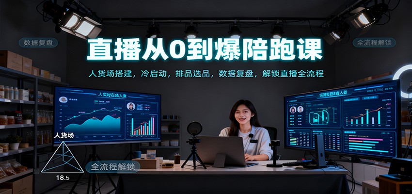 直播从0到爆陪跑课：人货场搭建，冷启动，排品选品，数据复盘，解锁直播全流程-米壳知道—知识分享平台