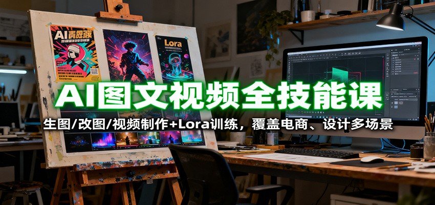 AI图文视频全技能课:生图/改图/视频制作+Lora训练,覆盖电商 、设计多场景-米壳知道—知识分享平台