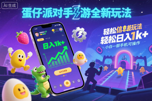 蛋仔派对手游全新玩法，轻松日入1k+，风口信息差玩法，当天见收益，小白一部手机可操作-米壳知道—知识分享平台